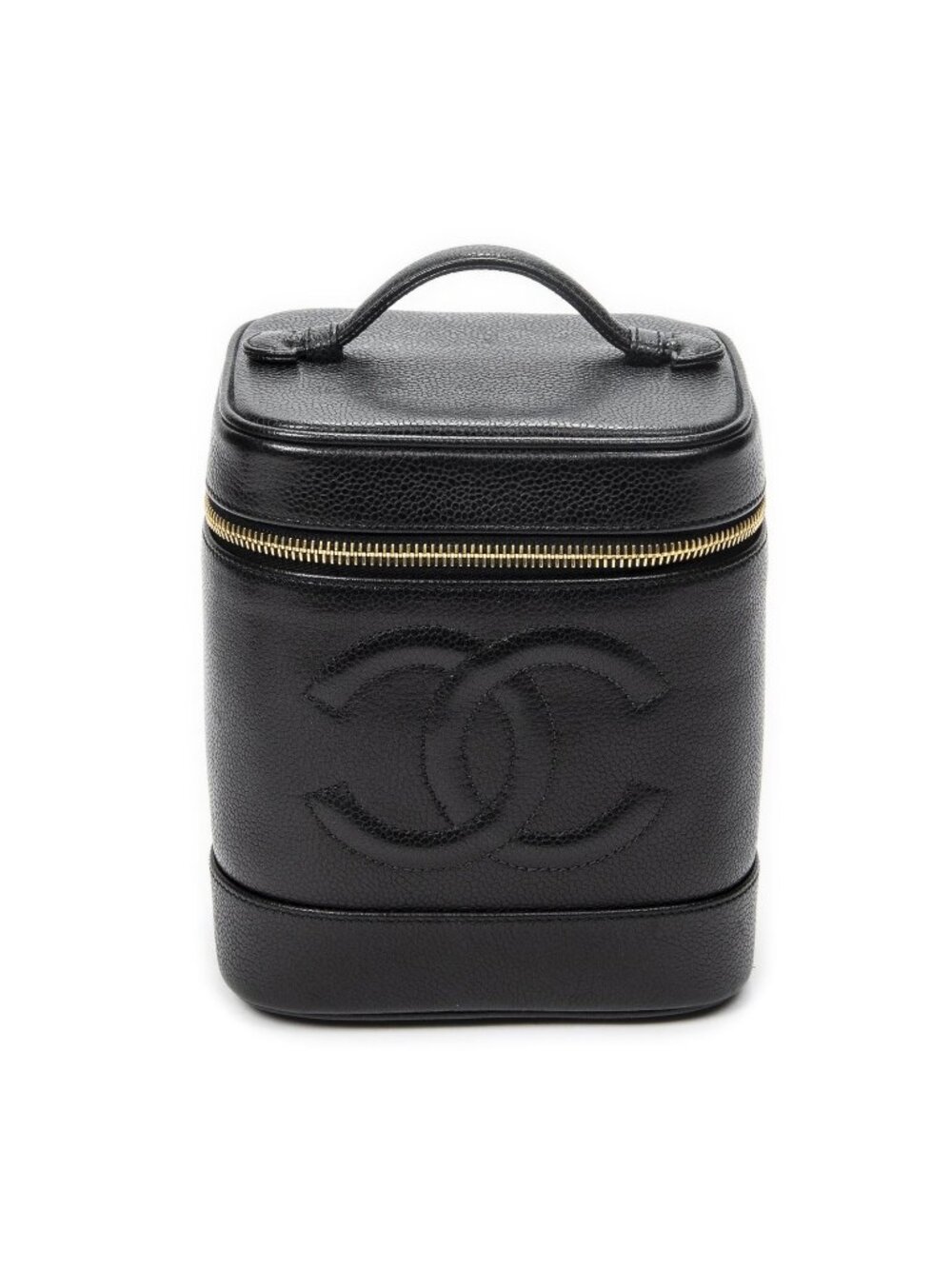Chanel Timeless Tall Vanity Case Black Caviar Leather
